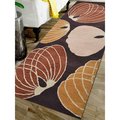 Glitzy Rugs 2 ft. 6 in. x 8 ft. Hand Tufted Wool Floral Runner RugBrown UBSK00668T0004G24